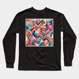 Psychedelic looking abstract illustration geometric shapes Long Sleeve T-Shirt